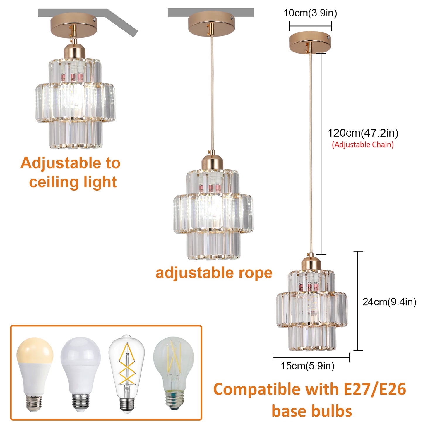 Elegant Crystal Pendant Light