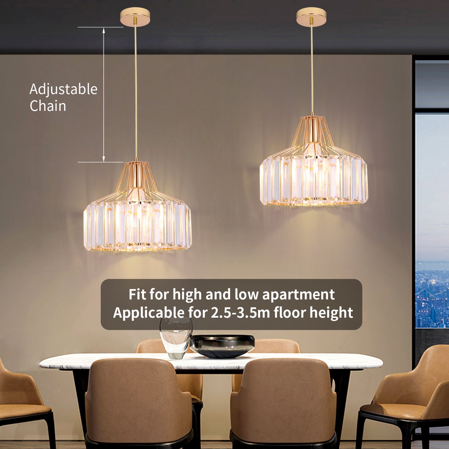 Glamorous Crystal Pendant Chandelier